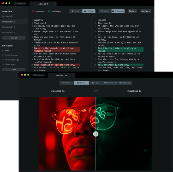 Diffcheker in Dark Mode